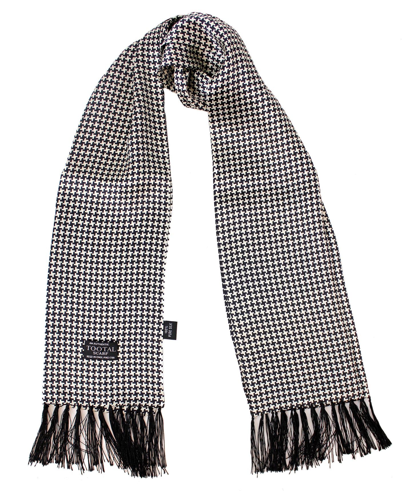 Tootal Mens Houndstooth Retro 100% Silk Scarf