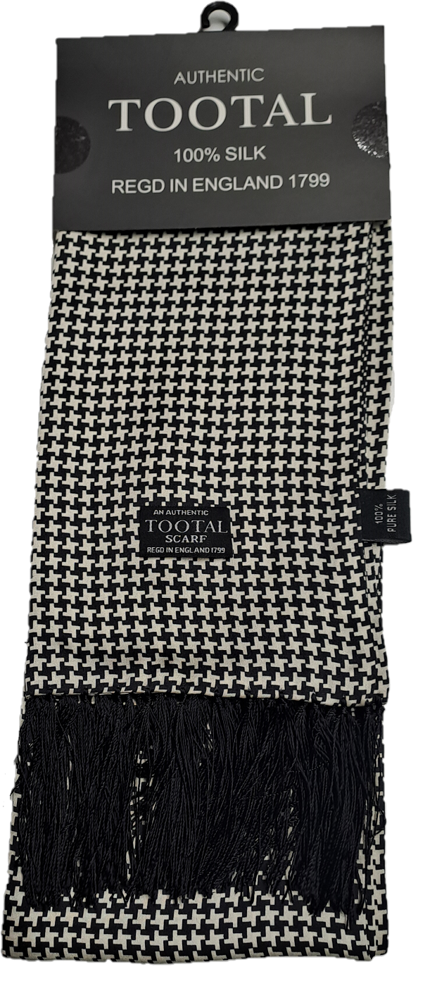 Tootal Mens Houndstooth Retro 100% Silk Scarf