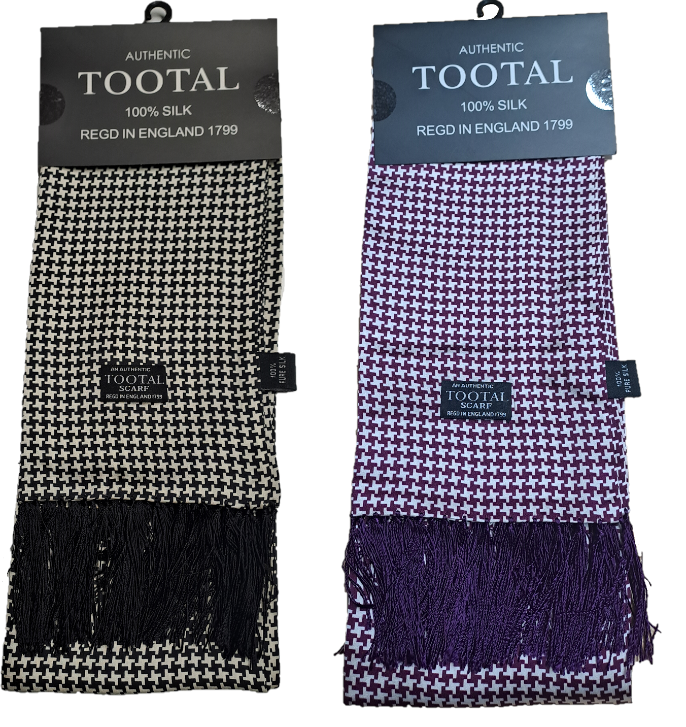 Tootal Mens Houndstooth Retro 100% Silk Scarf