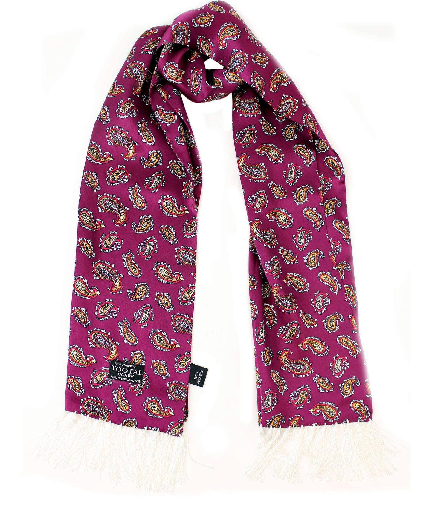 Tootal Mens Retro Paisley Print 100% Silk Scarves