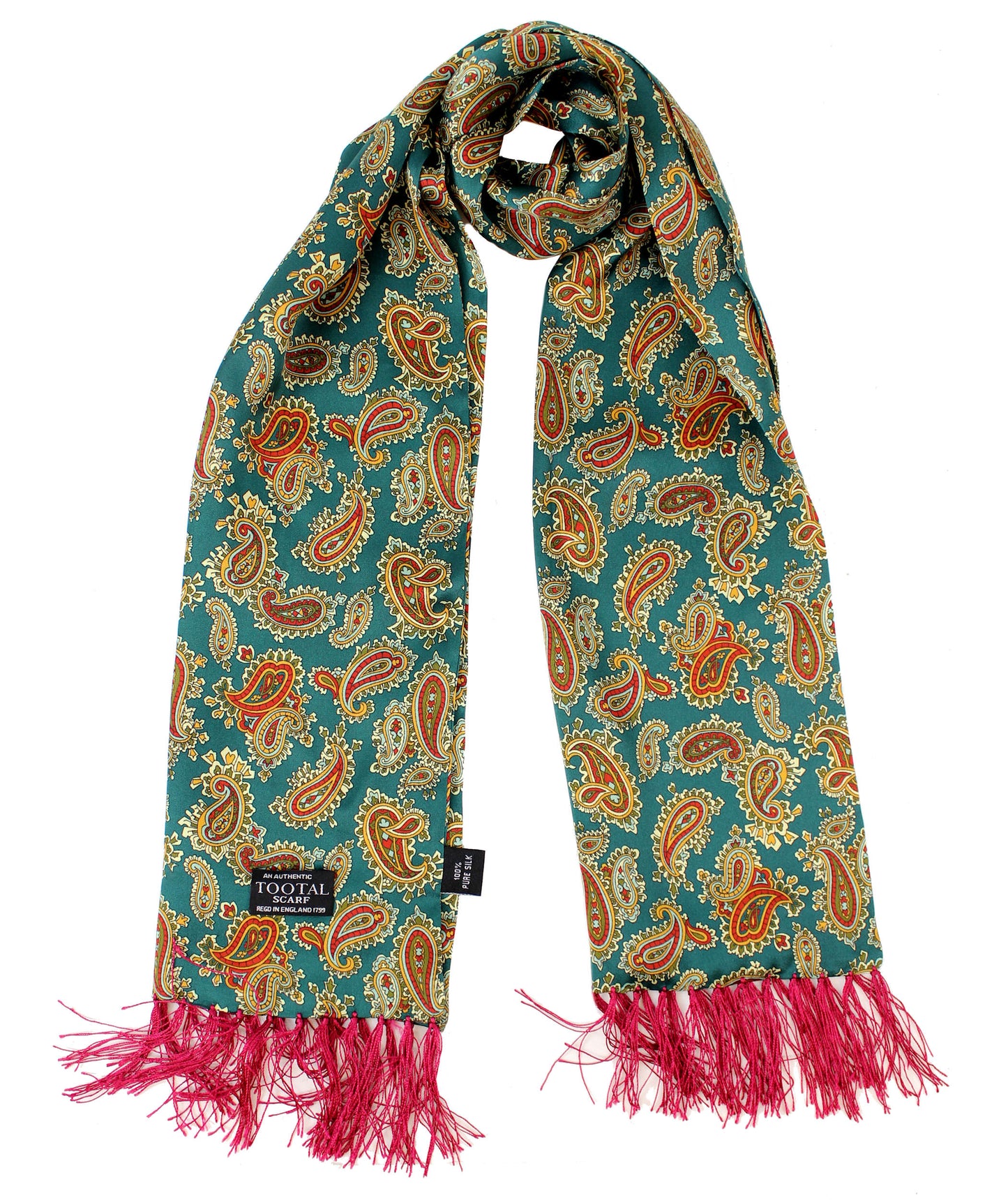 Tootal Mens Retro Paisley Print 100% Silk Scarves