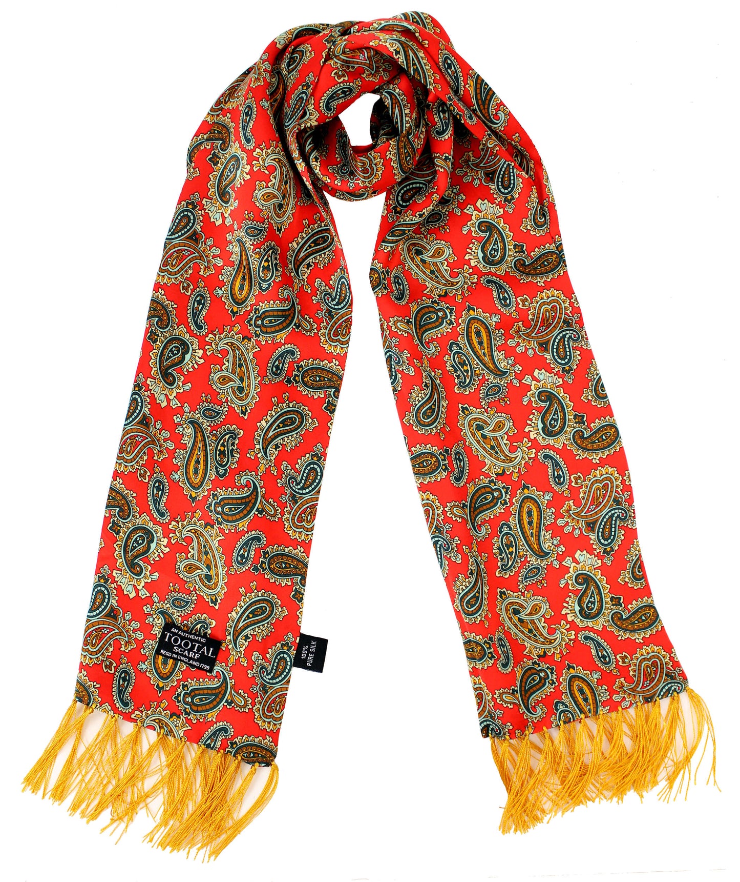 Tootal Mens Retro Paisley Print 100% Silk Scarves