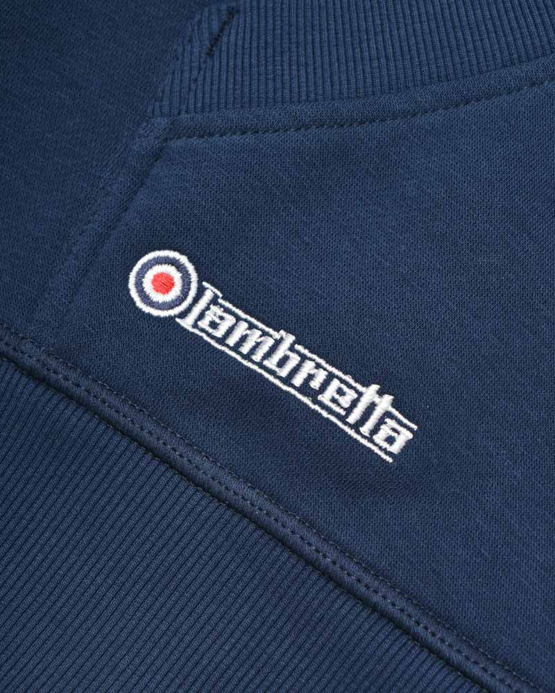 Lambretta Mens Navy Blue Target Logo Hooded Top