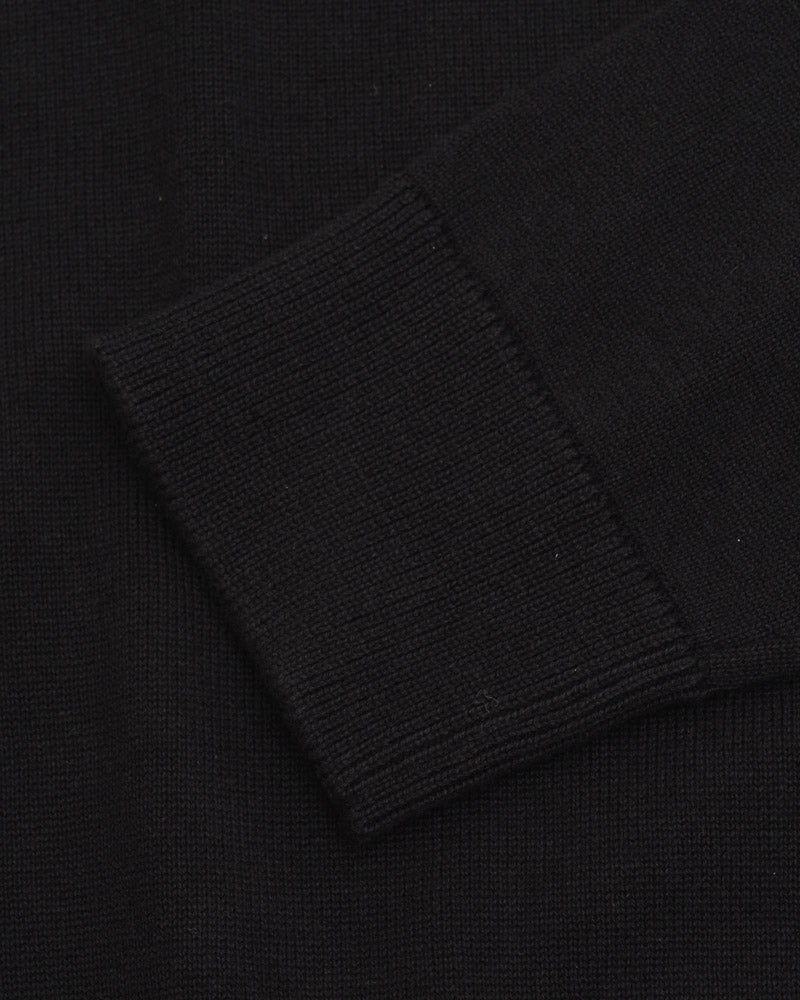 Lambretta Mens Black Gold Tipped Collar Knitted Polo Shirt