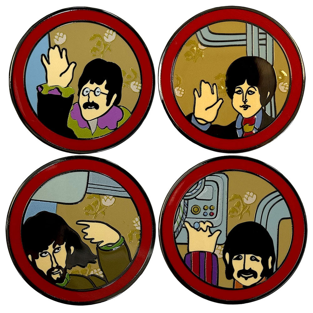 Official licensed The Beatles Yellow Submarine Metal Pin Badge Set