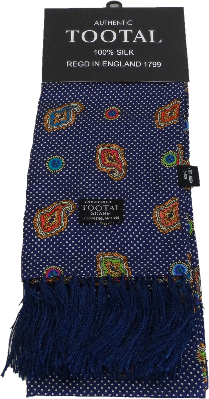 Tootal Mens Retro Paisley Print 100% Silk Scarves