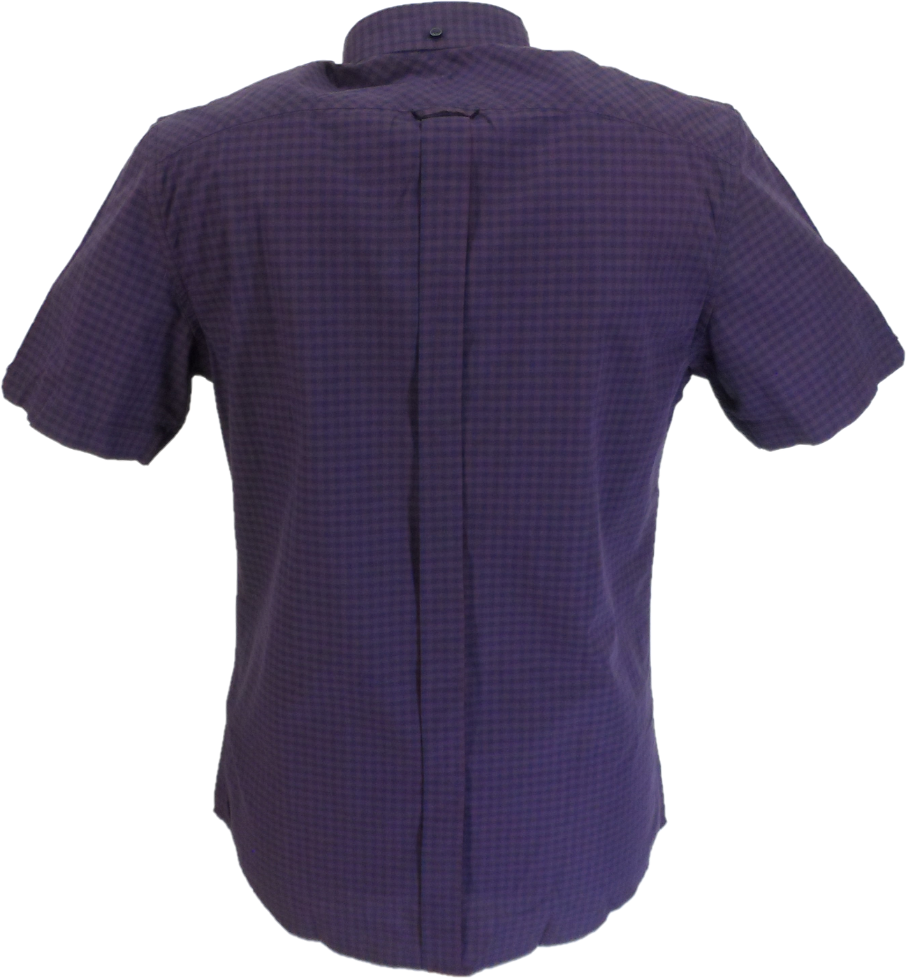 Ben Sherman Mens Plum Gingham Check Short Sleeved Shirts …