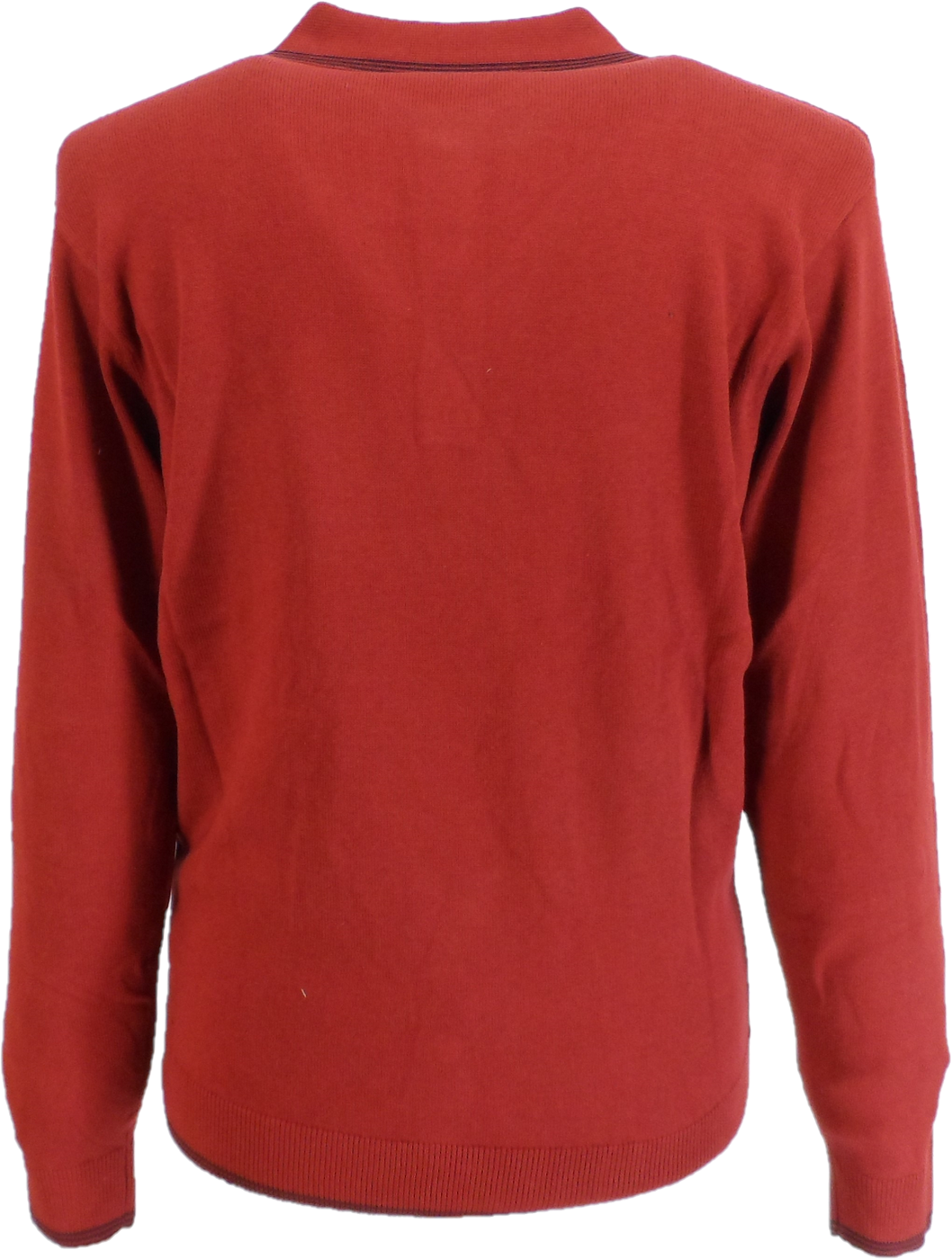 Gabicci Mens Rosso Red Geo Textured Retro Knitted Polo