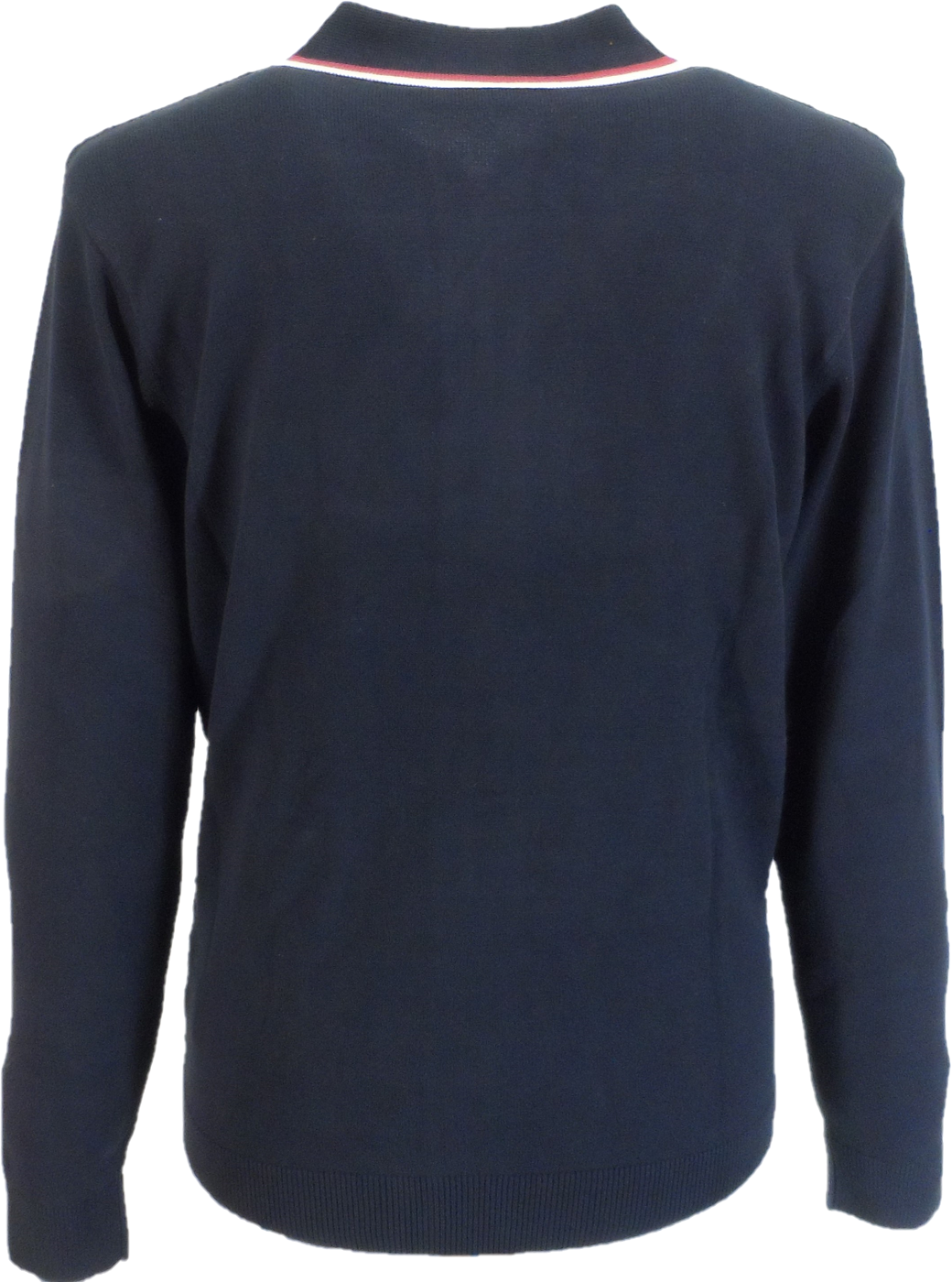Gabicci Mens Navy Blue Textured Zip Up Retro Knitted Cardigan