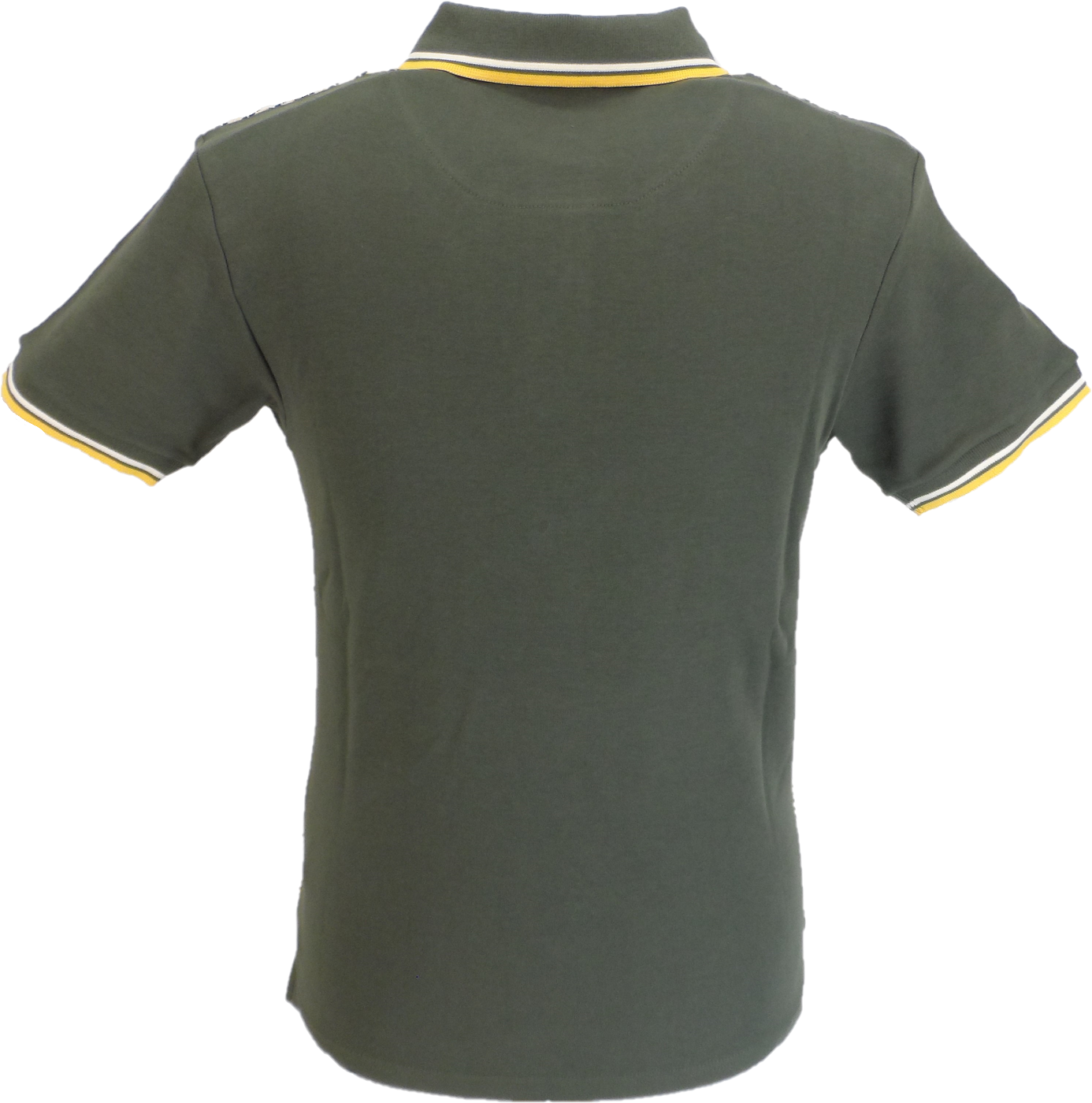 Trojan Mens Army Green Birdseye Panel Polo Shirt