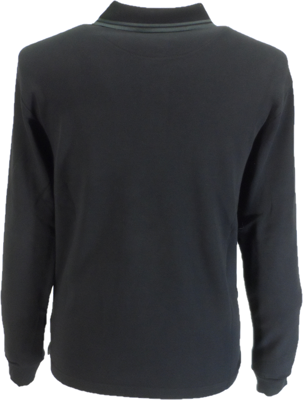 Trojan Mens Black Long Sleeve Houndstooth Polo Shirt