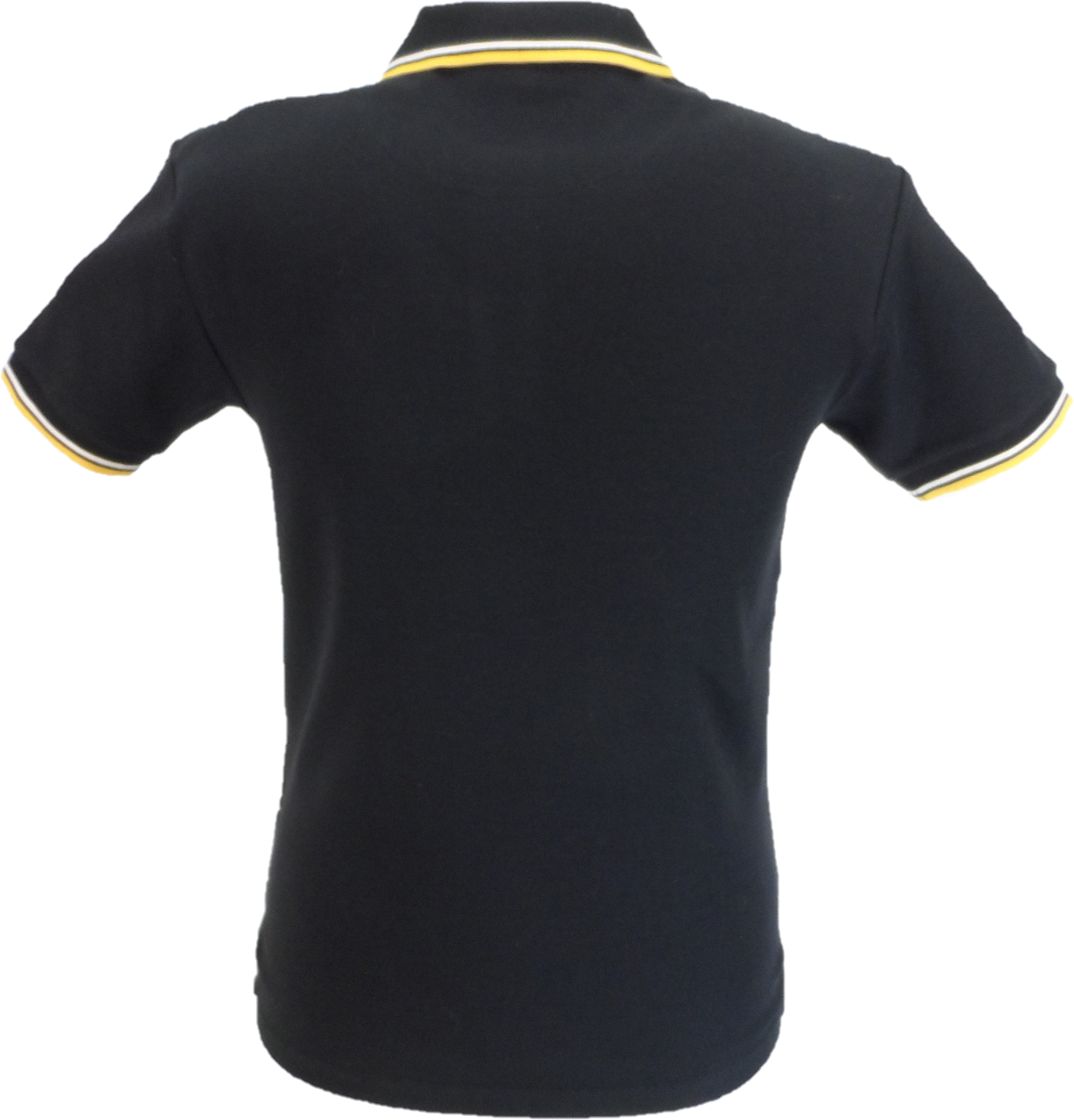 Trojan Mens Black Check Panel Polo Polo Shirt