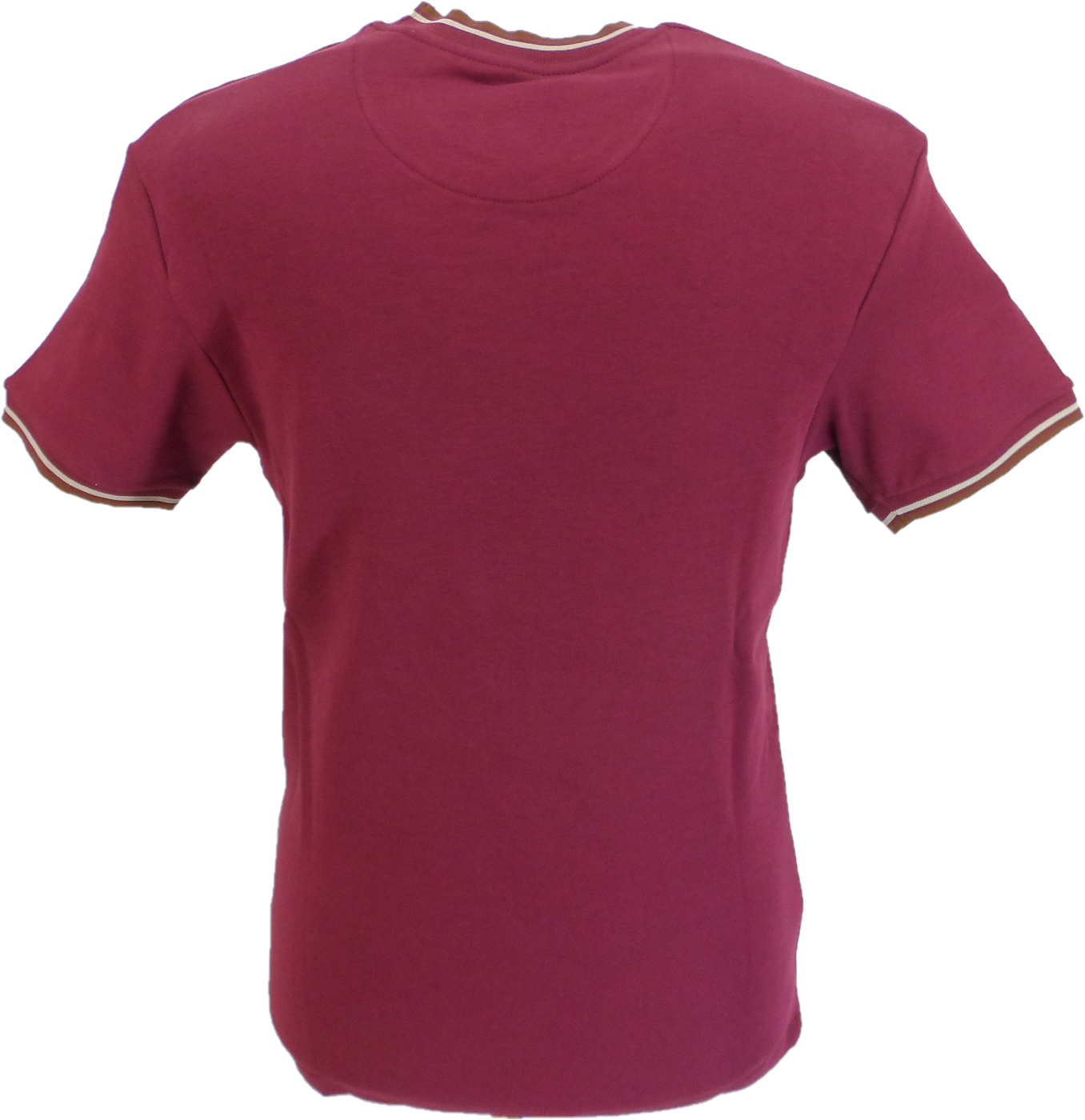 Trojan Mens Port Red Gingham Panel T Shirt