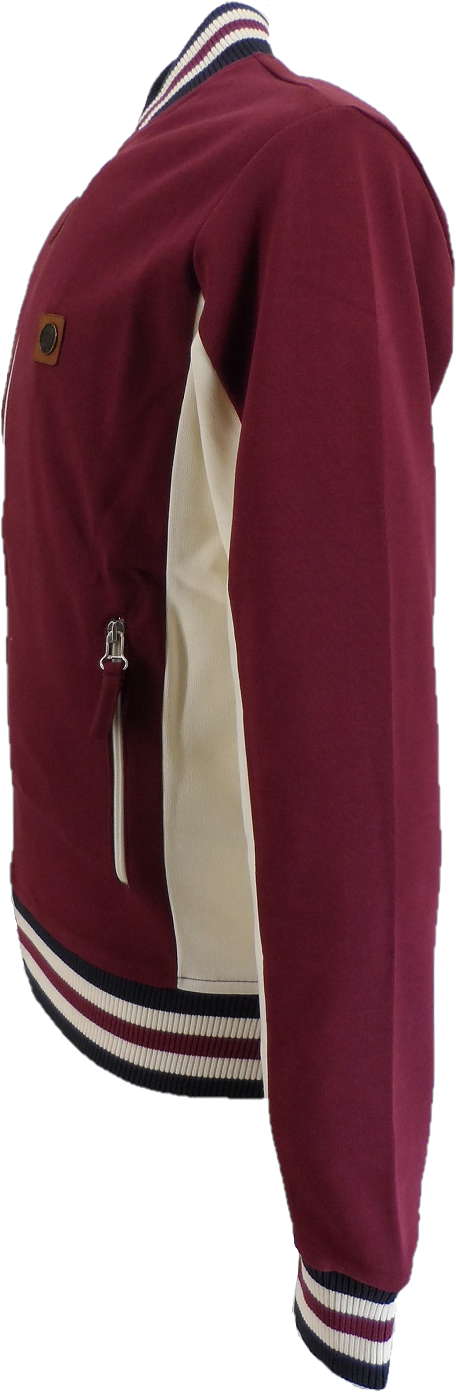 Trojan Mens Port Red Monkey Track Jacket Retro Track Tops