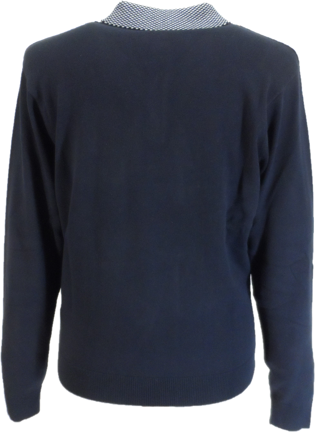 Gabicci Mens Hadon Navy Blue Textured Retro Knitted Polo