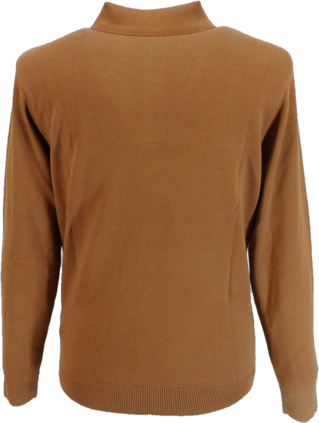 Gabicci Mens Walnut Brown Searle Multi Stripe Knitted Polo