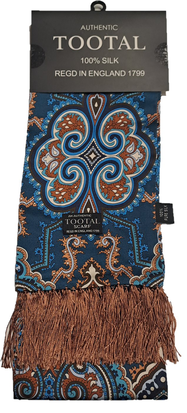 Tootal Mens Retro Paisley Print 100% Silk Scarves