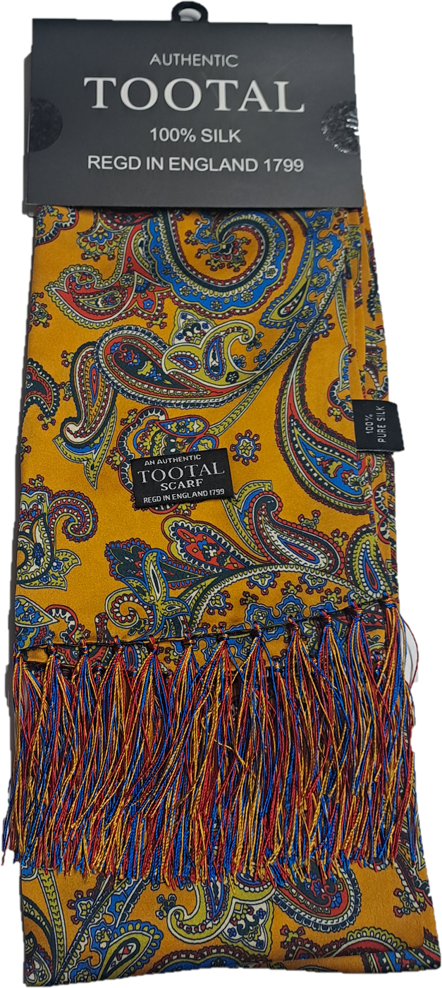 Tootal Mens Retro Paisley Print 100% Silk Scarves