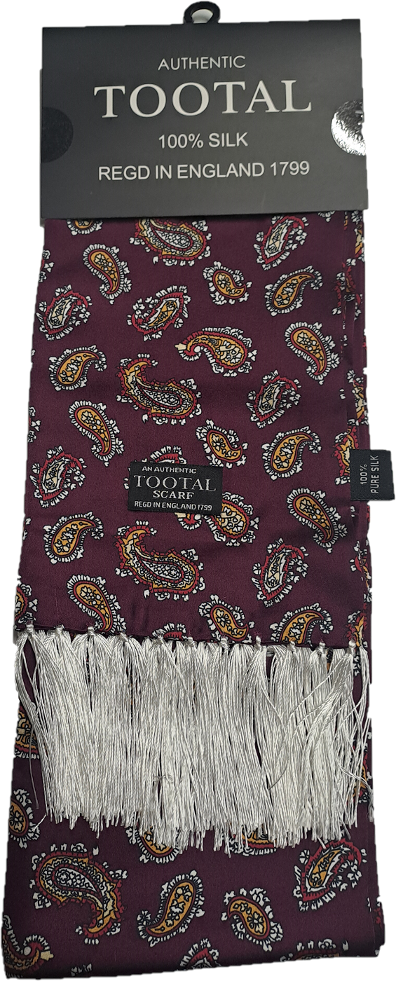 Tootal Mens Retro Paisley Print 100% Silk Scarves