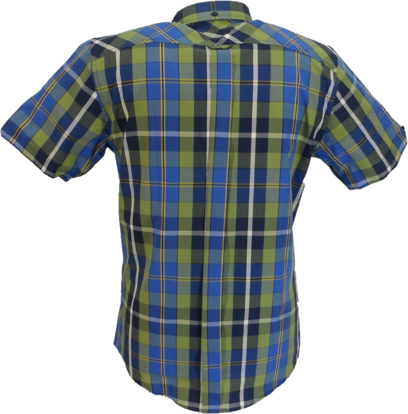 Ben Sherman Mens Green Checked Short Sleeved Shirt