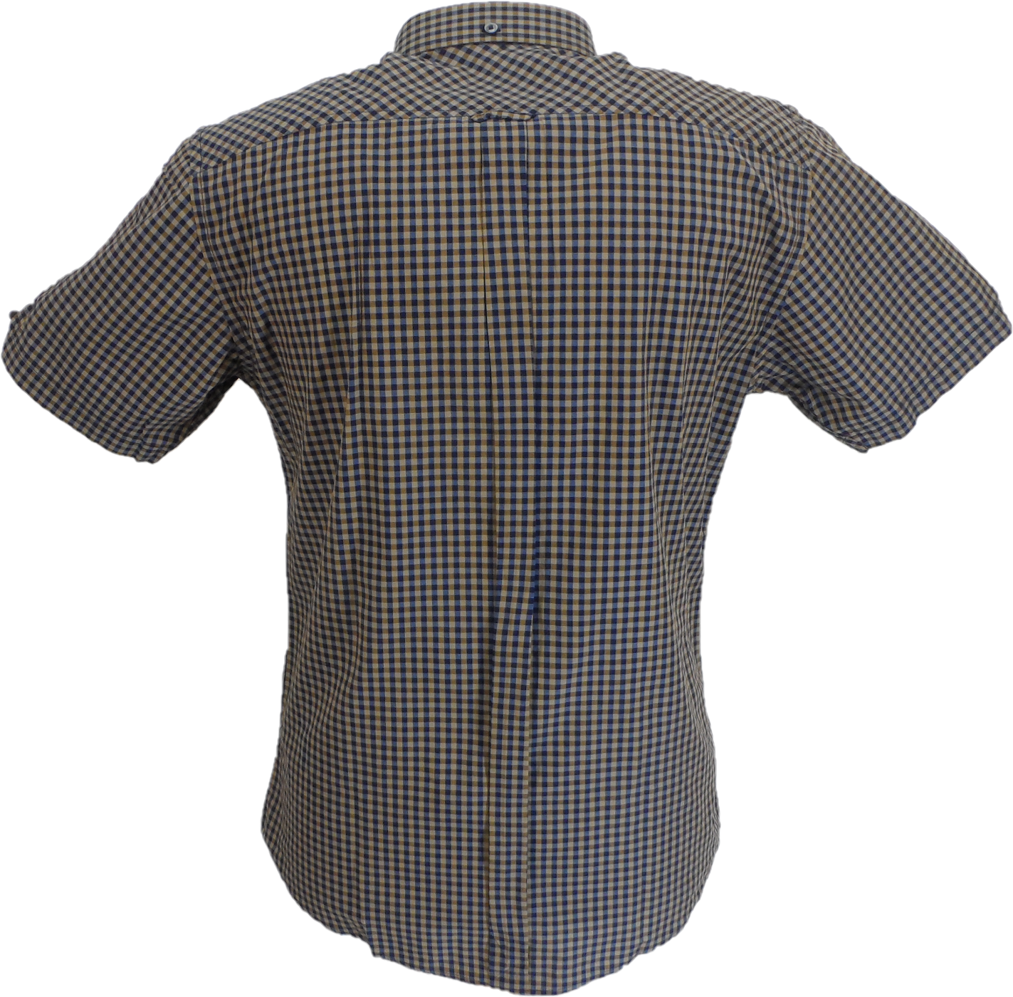 Ben Sherman Mens Bronze Gingham Checked Short Sleeved Shirt