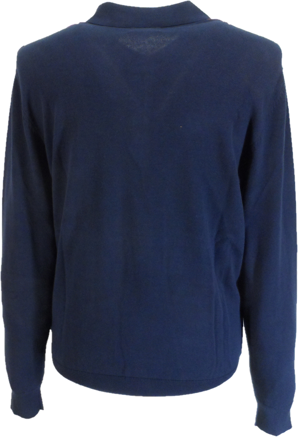 Ben Sherman Dark Navy Knitted Striped Long Sleeved Polo Shirt
