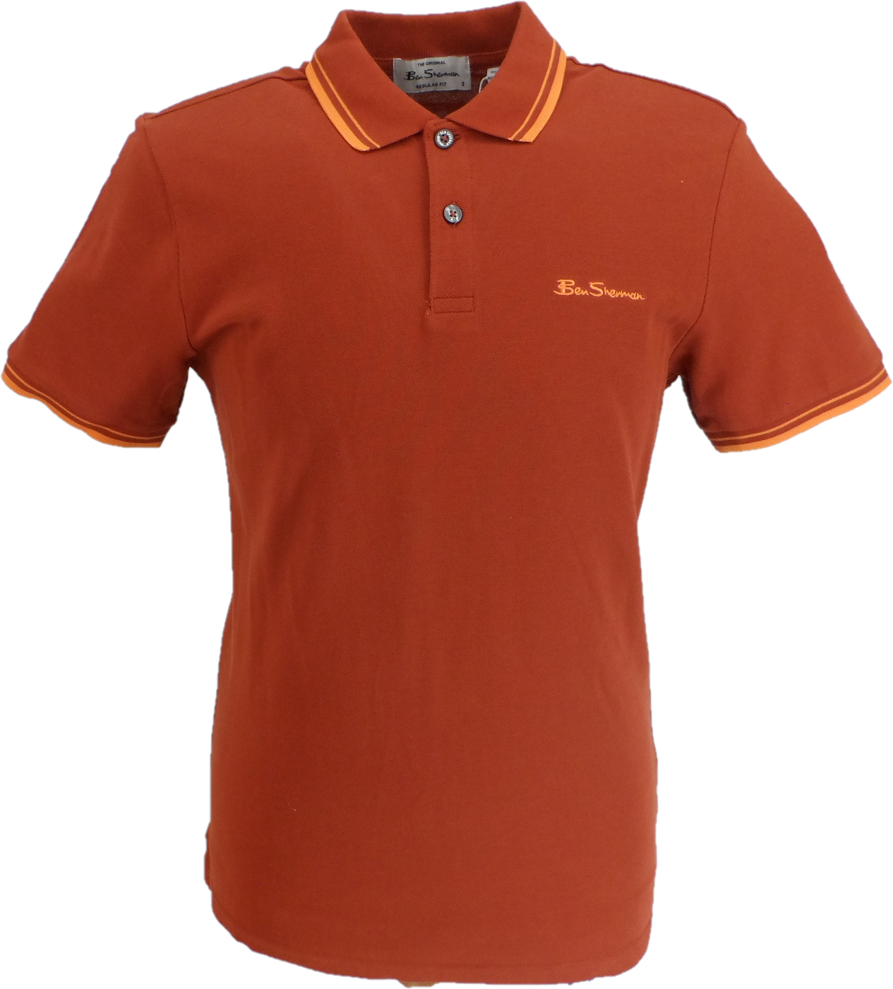 Ben Sherman Men's Burnt Orange Signature 100% Cotton Polo Shirt