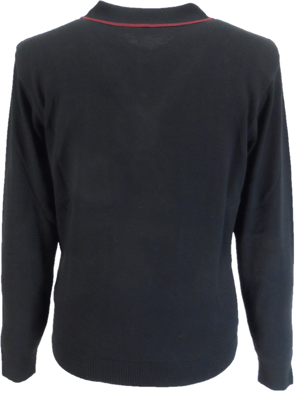 Gabicci Mens Dante Black Textured Retro Knitted Polo
