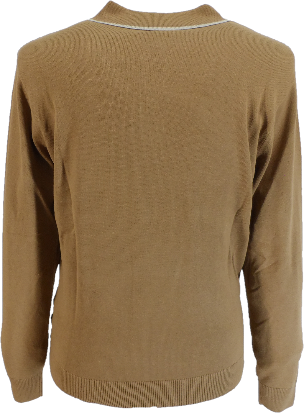 Gabicci Mens Dante Nutmeg Brown Textured Retro Knitted Polo