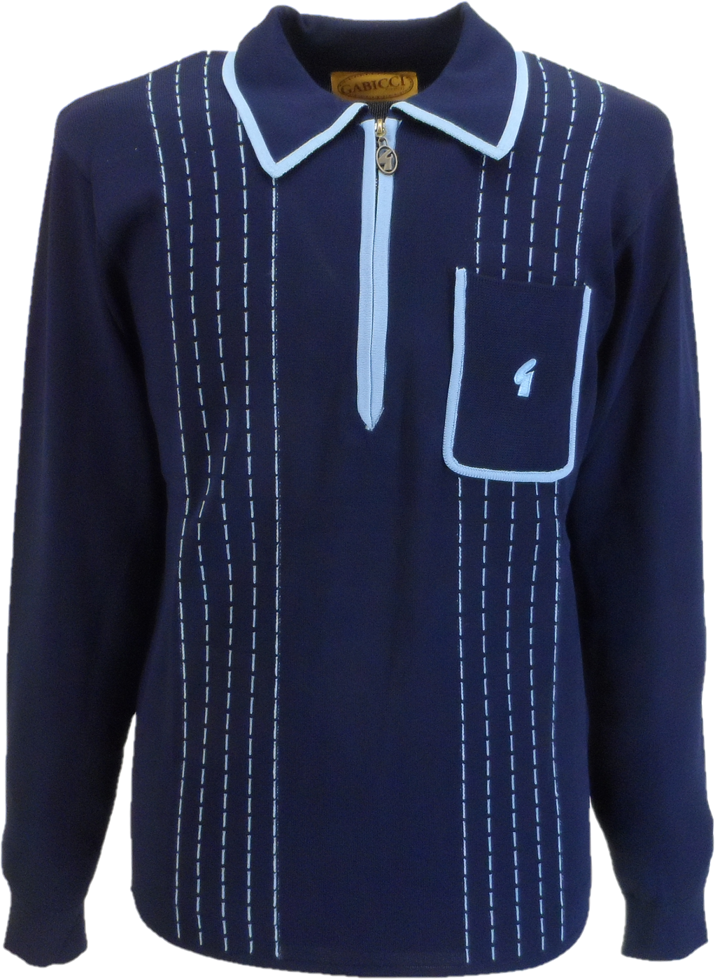 Gabicci Mens Navy Blue Archive Darron Knitted Polo Shirt