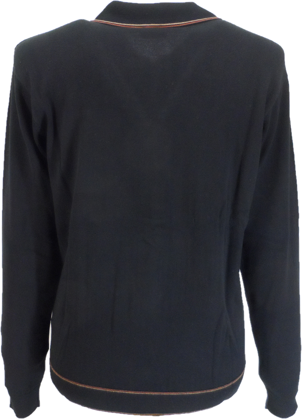 Gabicci Mens Black Laverne Textured Zip Up Retro Knitted Cardigan