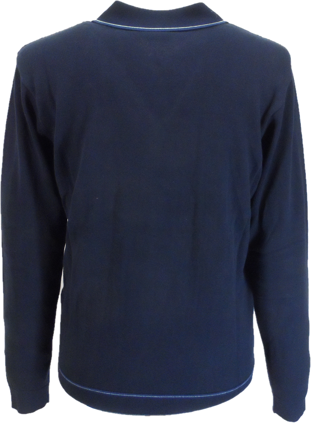 Gabicci Mens Navy Blue Laverne Textured Zip Up Retro Knitted Cardigan