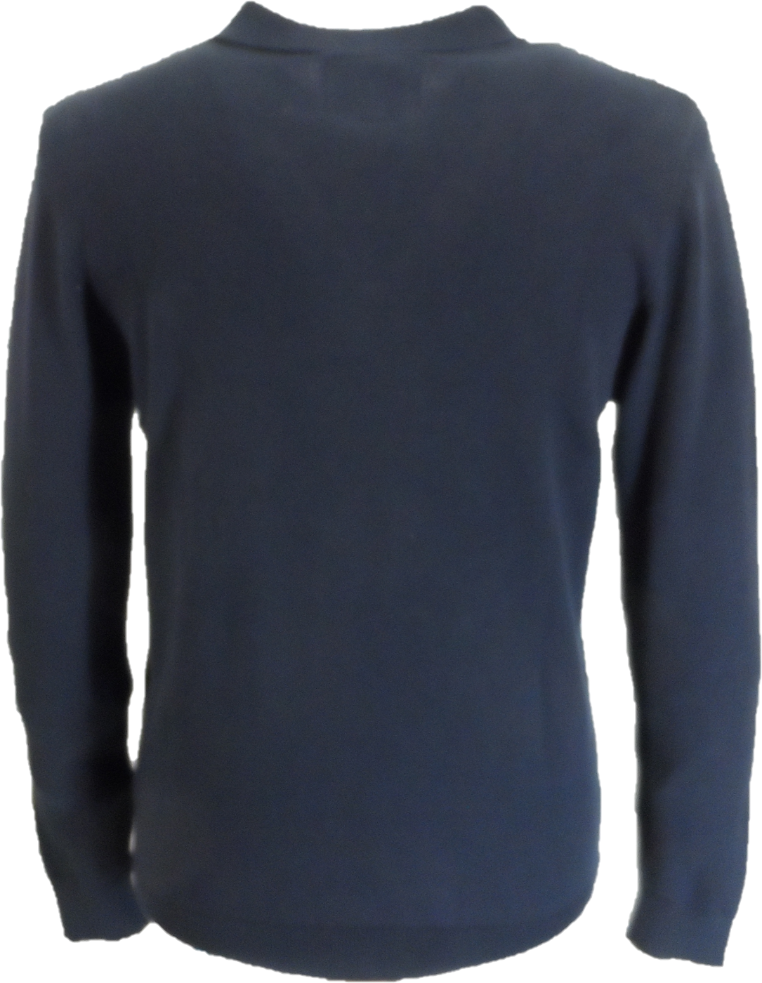 Lambretta Mens Navy Blue and Grey Striped Knitted Polo Shirt