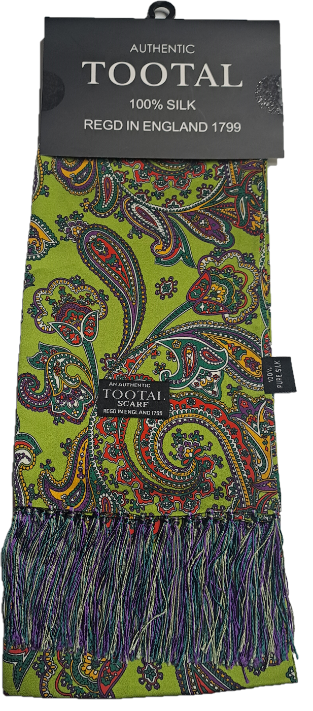 Tootal Mens Retro Paisley Print 100% Silk Scarves