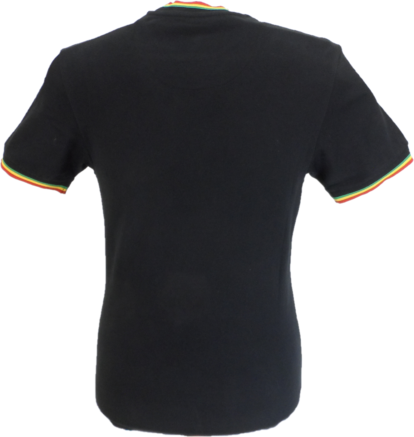 Trojan Mens Black Retro Print Ringer T Shirt