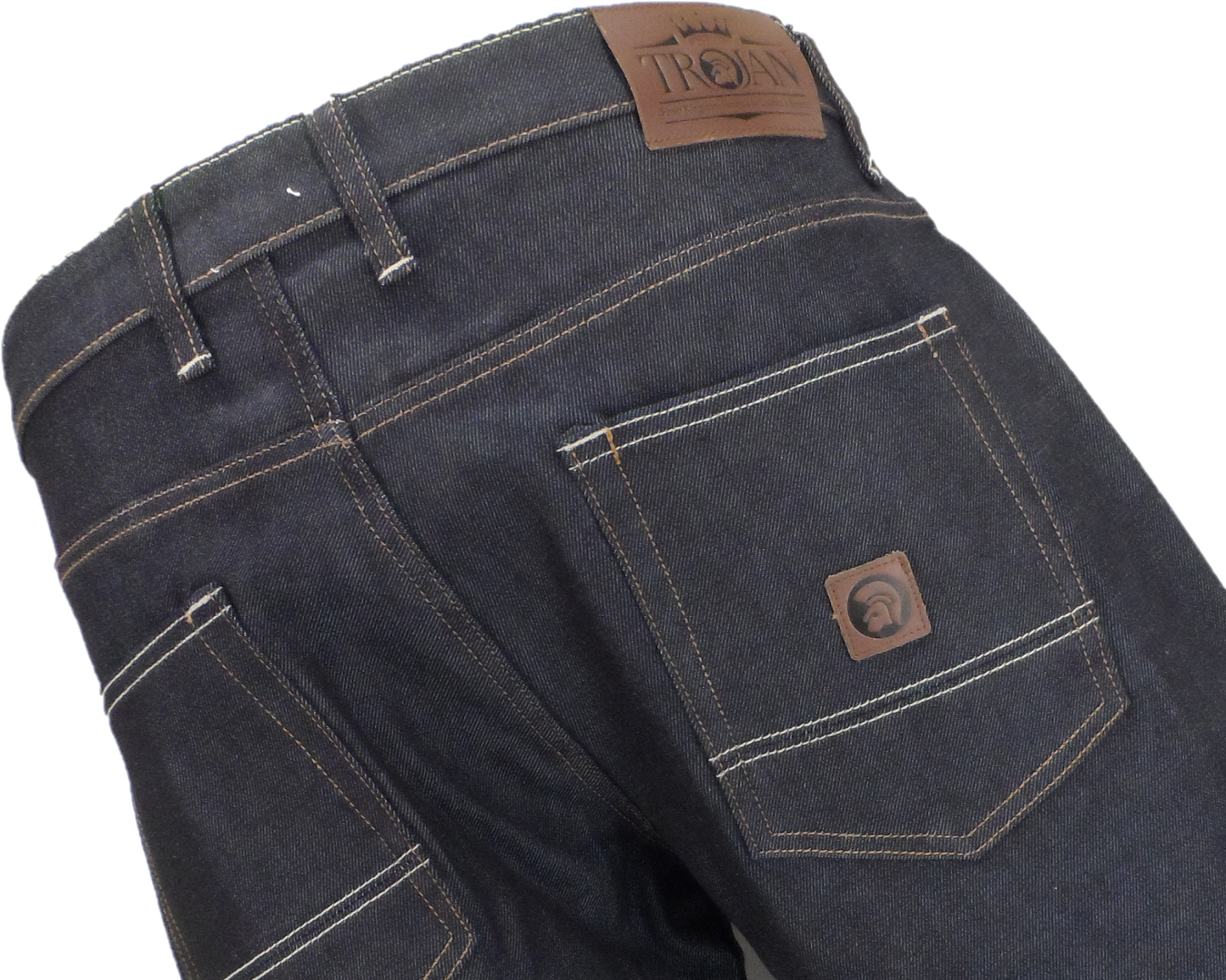 Trojan Mens Raw Denim Straight Leg Jeans