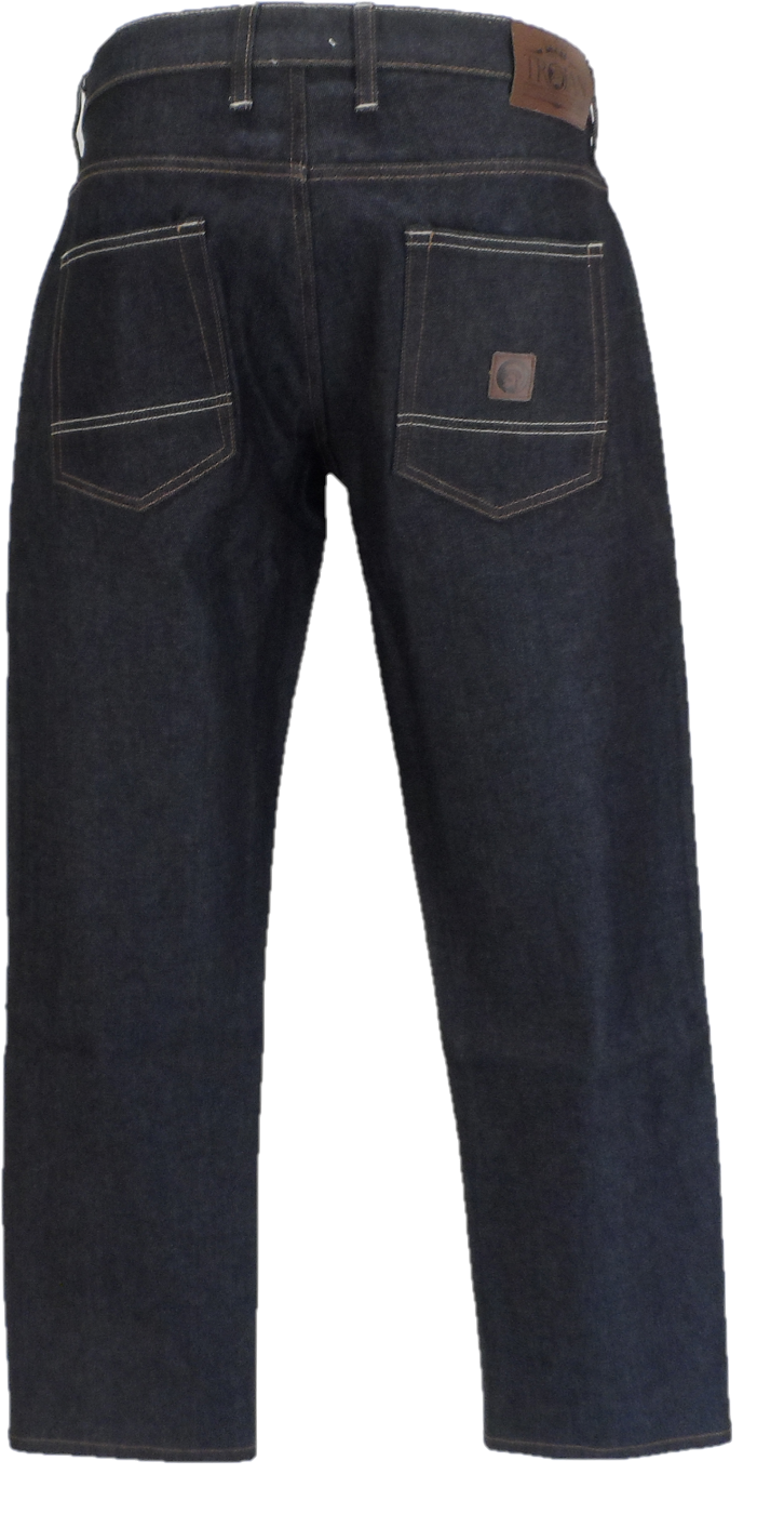 Trojan Mens Raw Denim Straight Leg Jeans