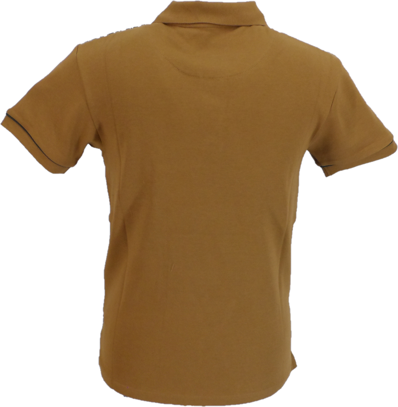 Trojan Mens Tan Brown Houndstooth Panel Polo Shirt