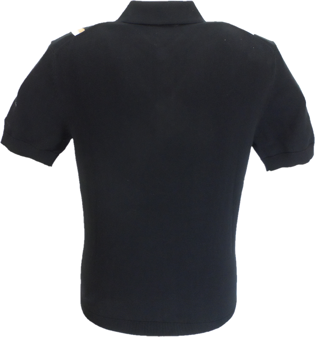 Ben Sherman Black Knitted Striped Mod Polo Shirt