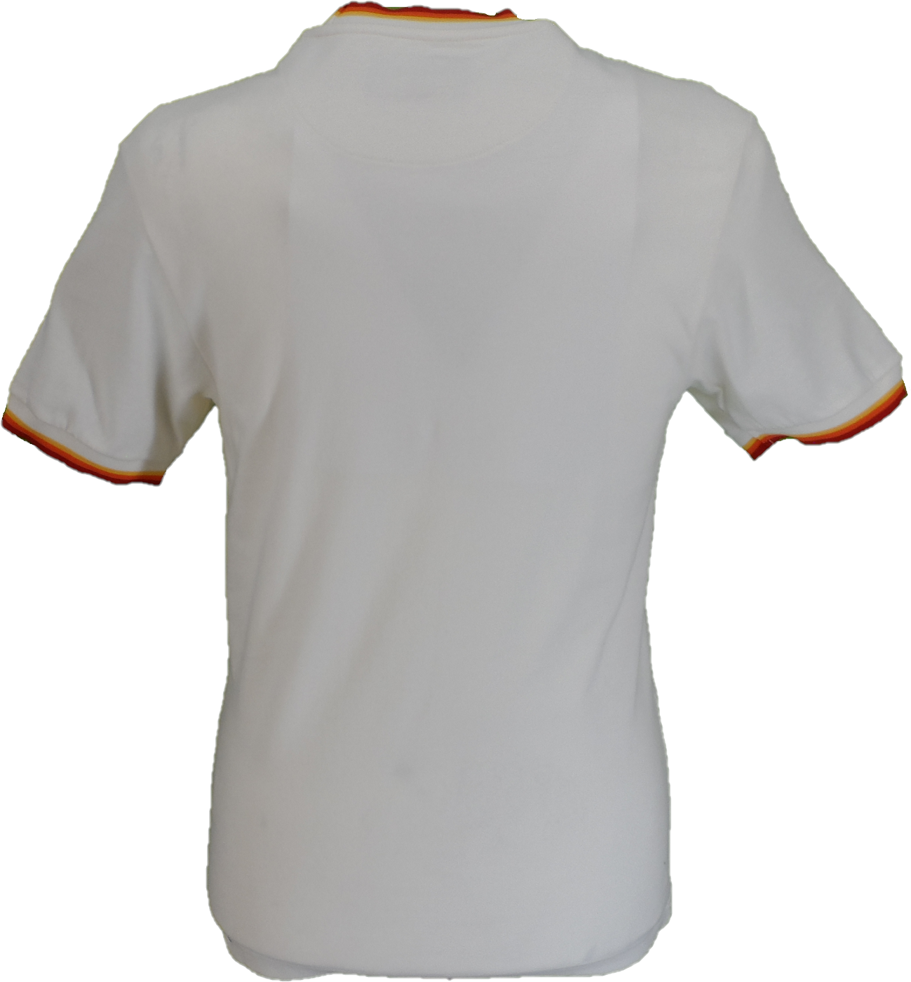 Trojan Mens Ecru Retro Print Ringer T Shirt