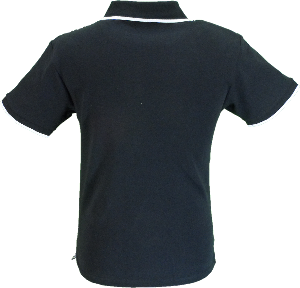 Trojan Mens Black Mono Houndstooth Zip Polo Polo Shirt