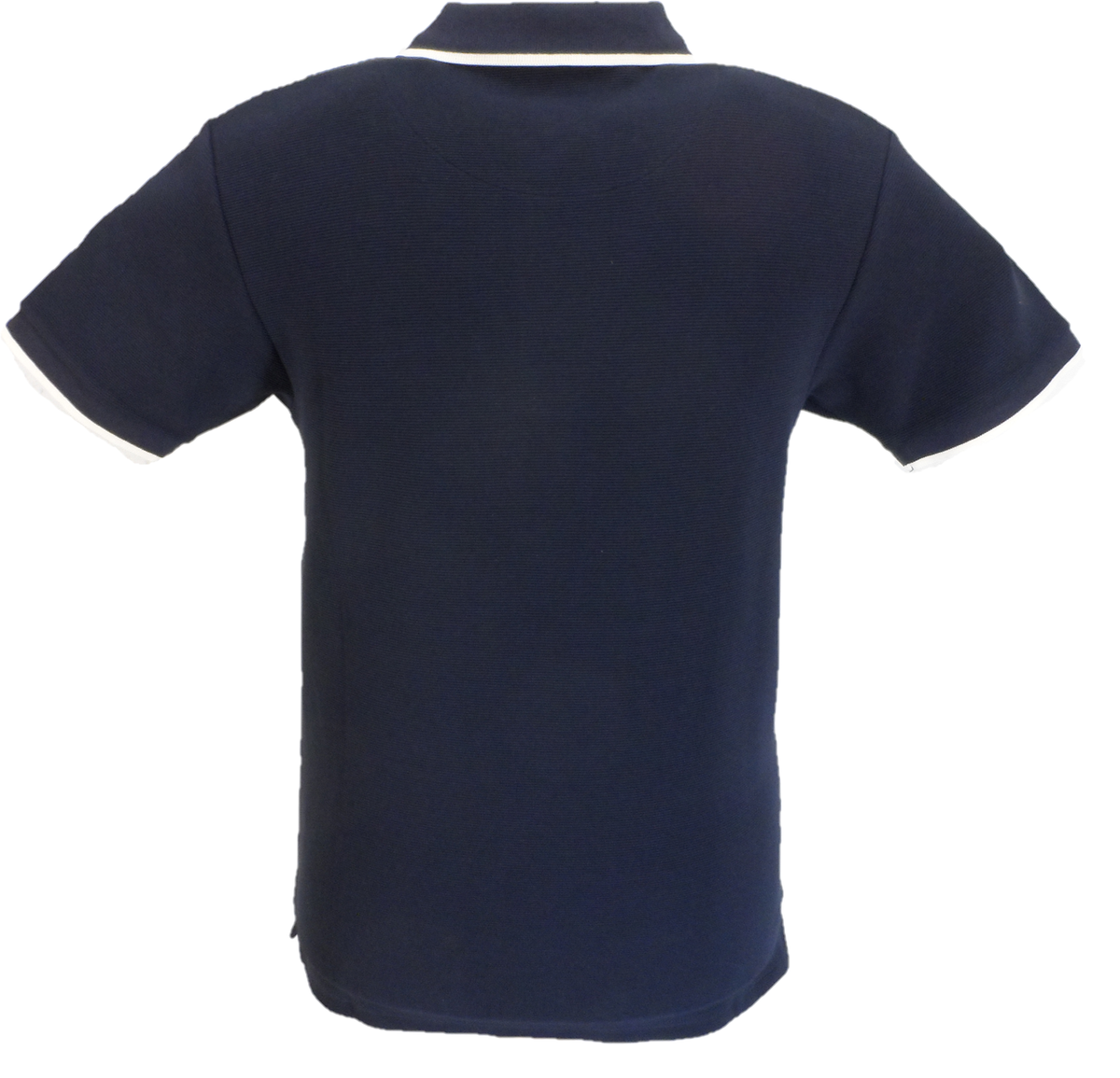 Trojan Mens Navy Blue Ottoman Rib Tipped Polo Shirt