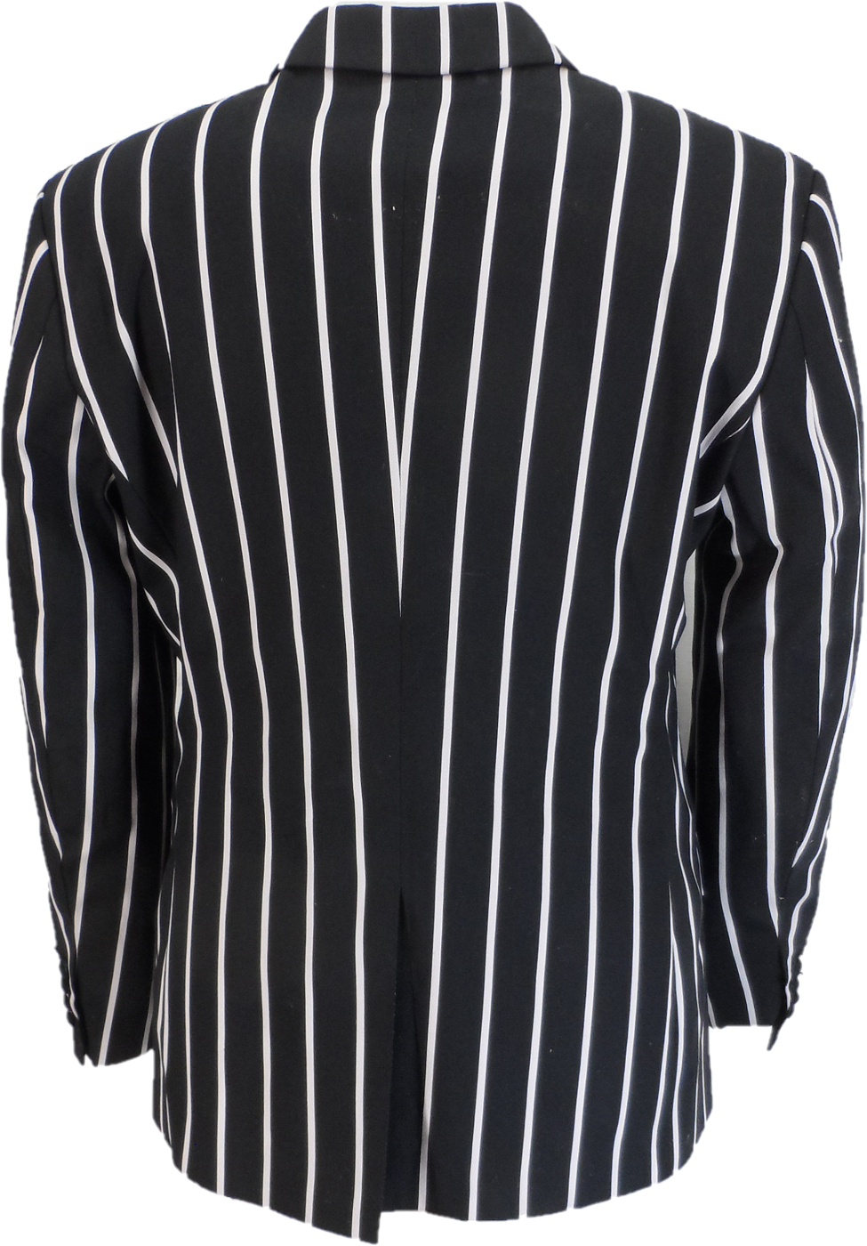 Mens Classic Retro Black/White Striped Boating Blazer Jacket