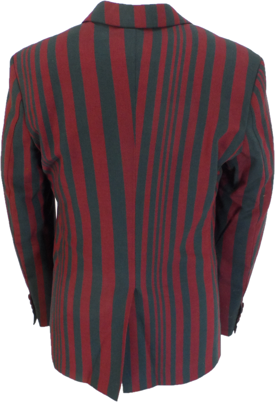Mens Classic Retro Burgundy/Grey Striped Boating Blazer Jacket