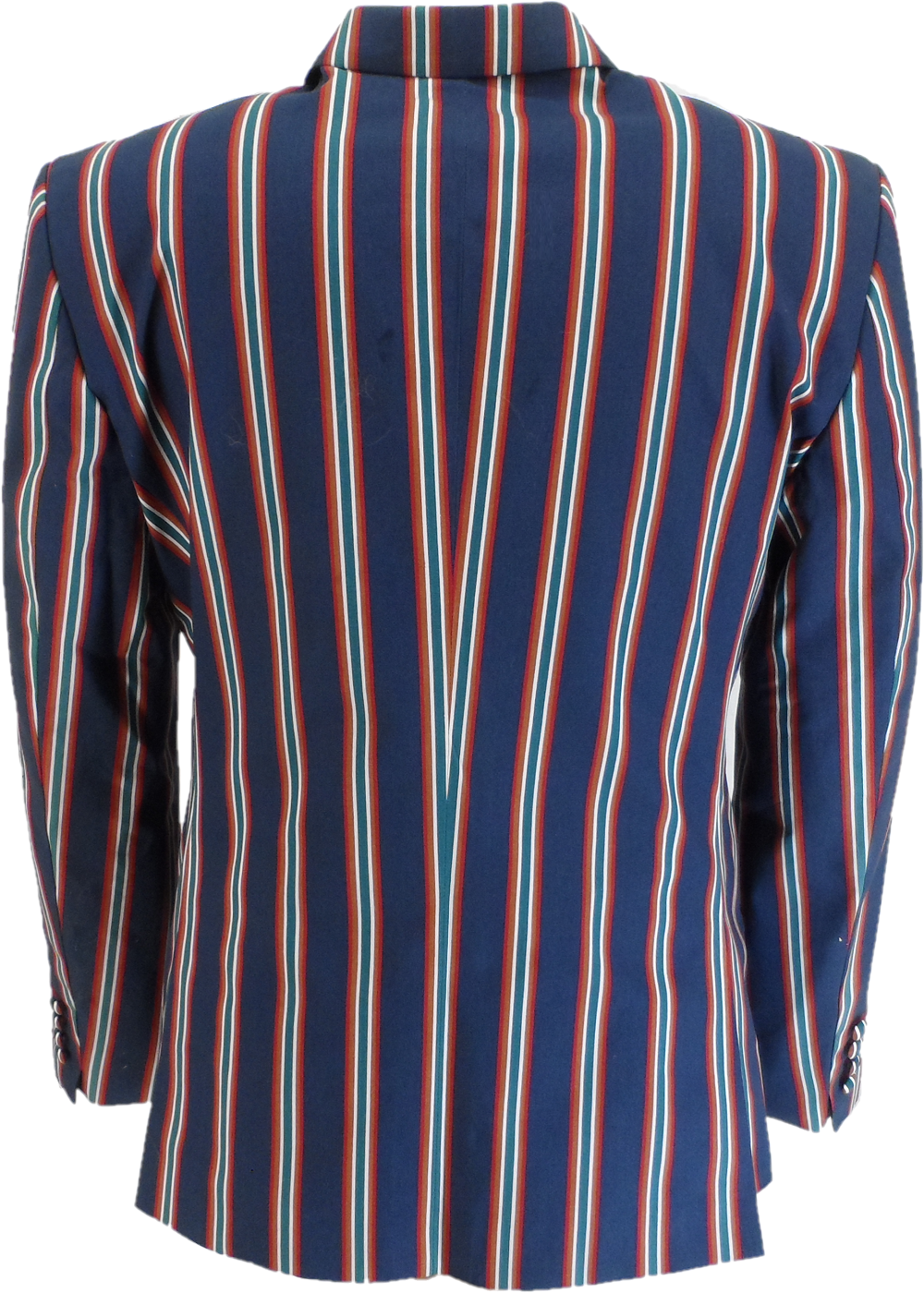 Mens Classic Retro Navy Blue Striped Boating Blazer Jacket