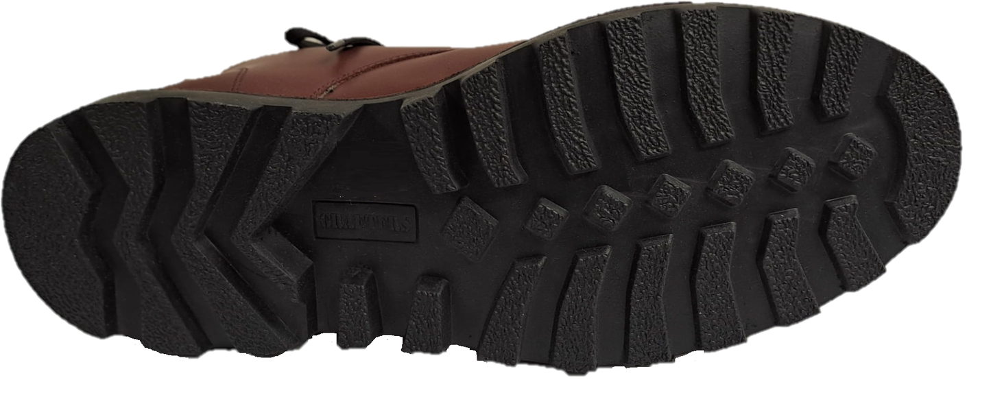 Grafters Mens Cherry Red 8 Eyelet Derby Leather Boots