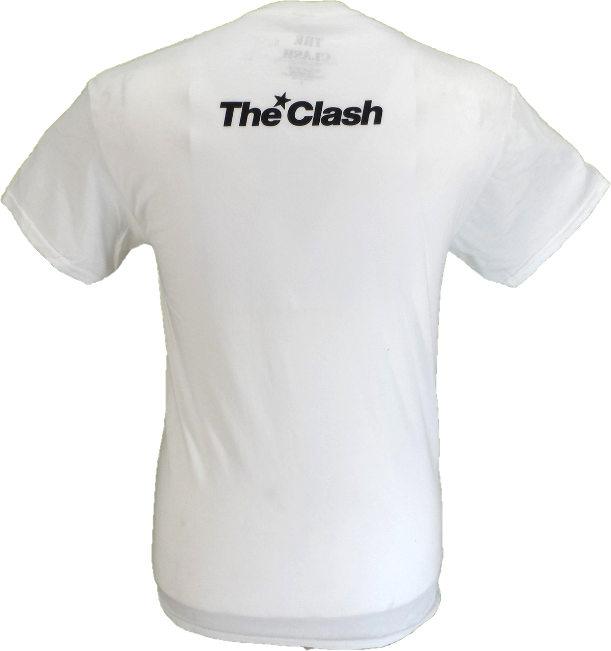 Mens White Official The Clash London Calling Press Photo with Back Print T Shirt