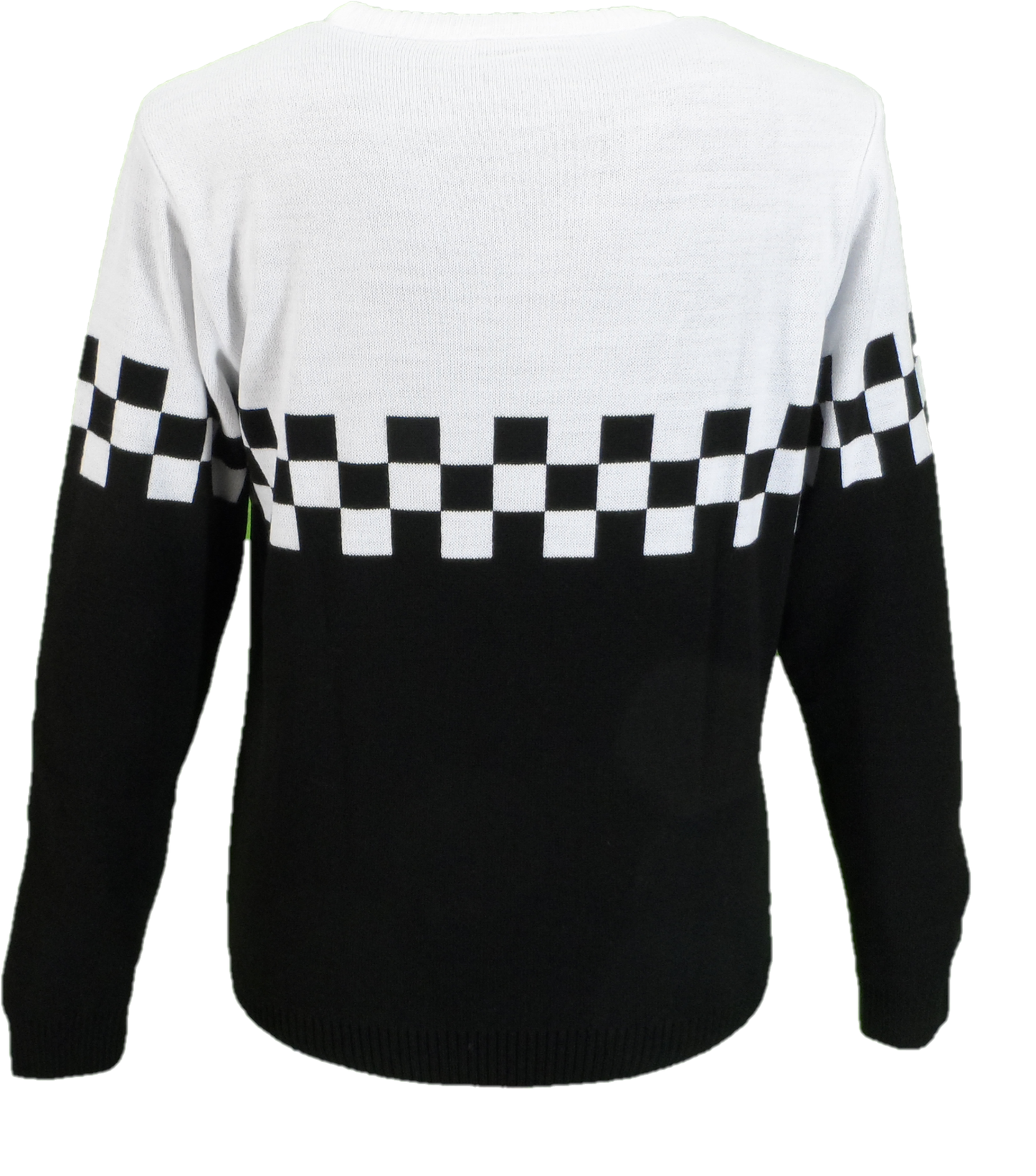 Mazeys Mens White and Black Crew Neck Jumper