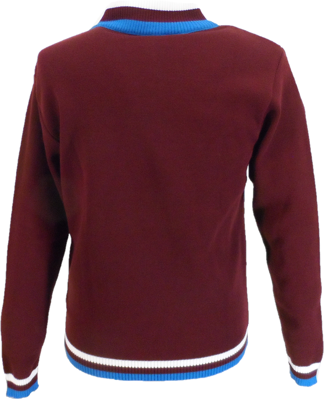 Mazeys Mens Port Red Retro Stripe Knitted Cycling Top