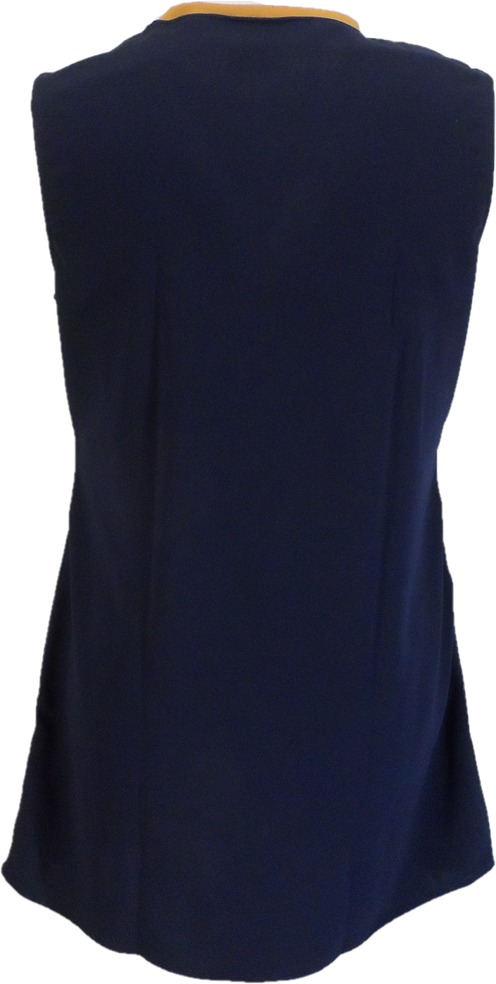 Ladies Retro Navy and Mustard Dusty Mod Dress